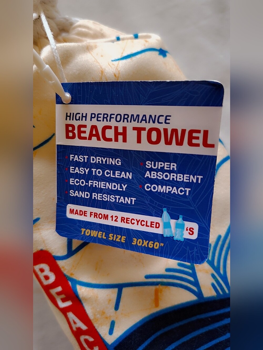 Graphic Beach Towel - Navy, Cream, Red & Blue
